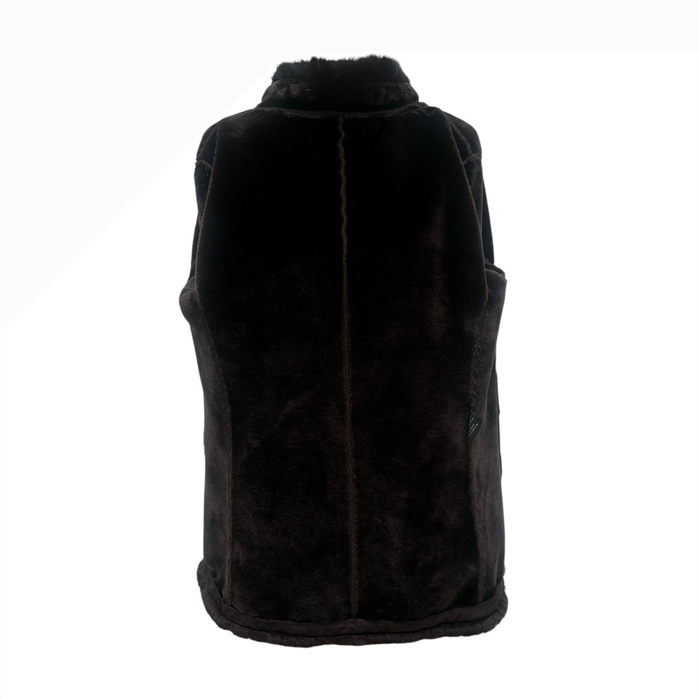 Dana Buchman Faux Suede Coat L Brown Genuine Fur Trim Winter Jacket Luxe Elegant - Picture 8 of 15